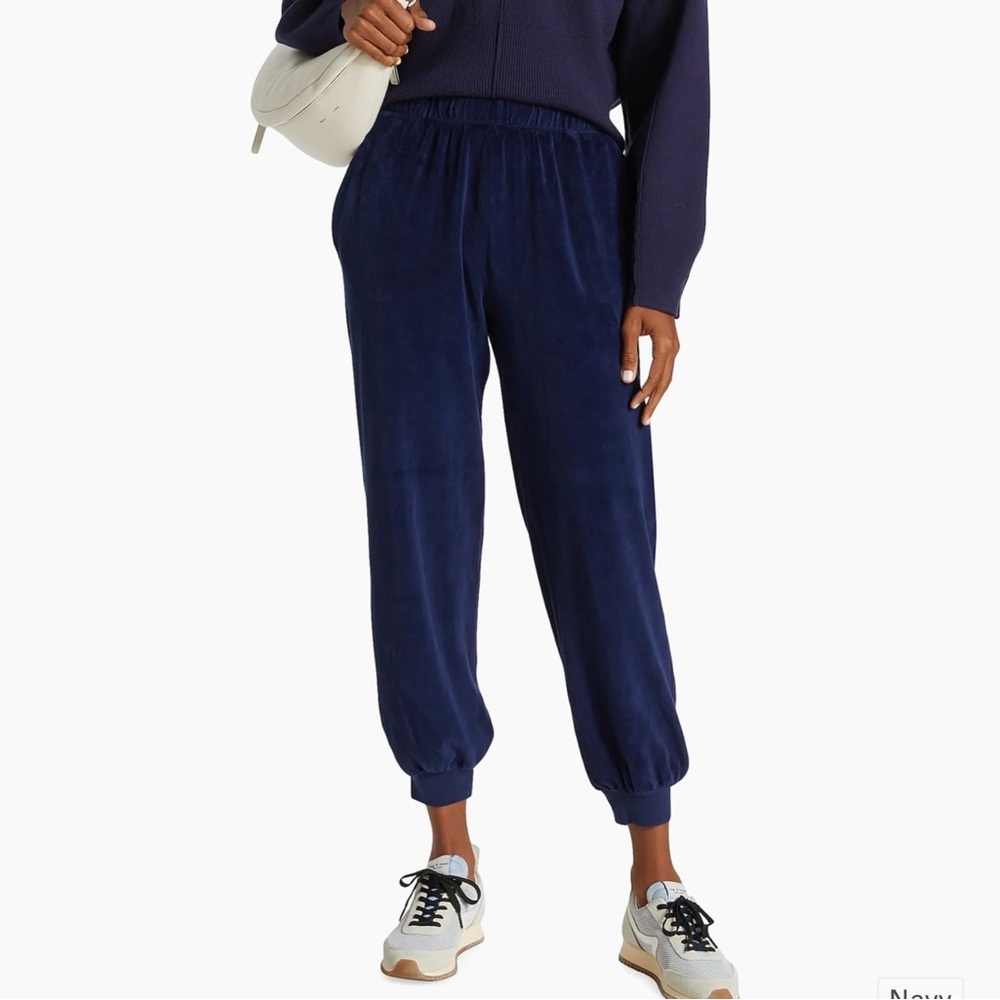 Suzie Kondi Navy Blue Patmos Velour Joggers xs